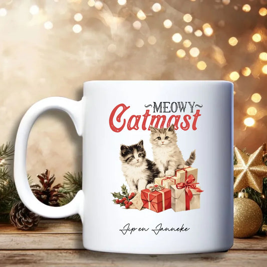 Vintage Kerst Mok – Gepersonaliseerde kerstmok met vintage kerst-design en naam
