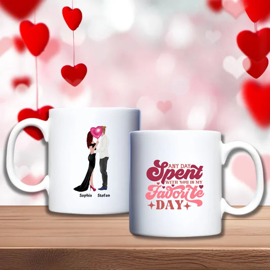 Koppel verstopt achter ballon Beker – Standing couple, romantisch gepersonaliseerd cadeau, debekershop.nl