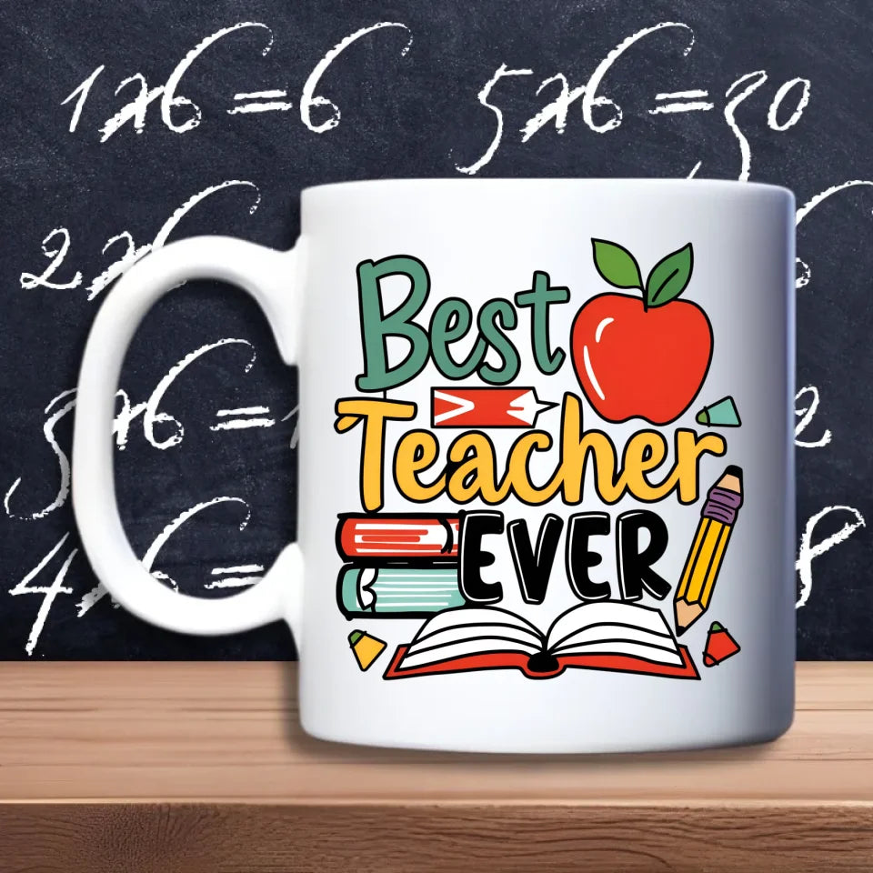 Best teacher ever – gepersonaliseerde beker met waarderende tekst voor juf of meester | Debekershop.nl