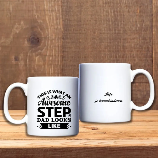 Step Dad (Bonusvader) Beker – Persoonlijk cadeau voor bonusvader - Gepersonaliseerde mok