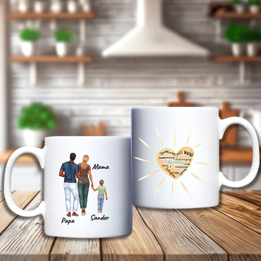 Gezin Wandelend Beker – Persoonlijk cadeau voor het gezin - Keuze uit 5 personen