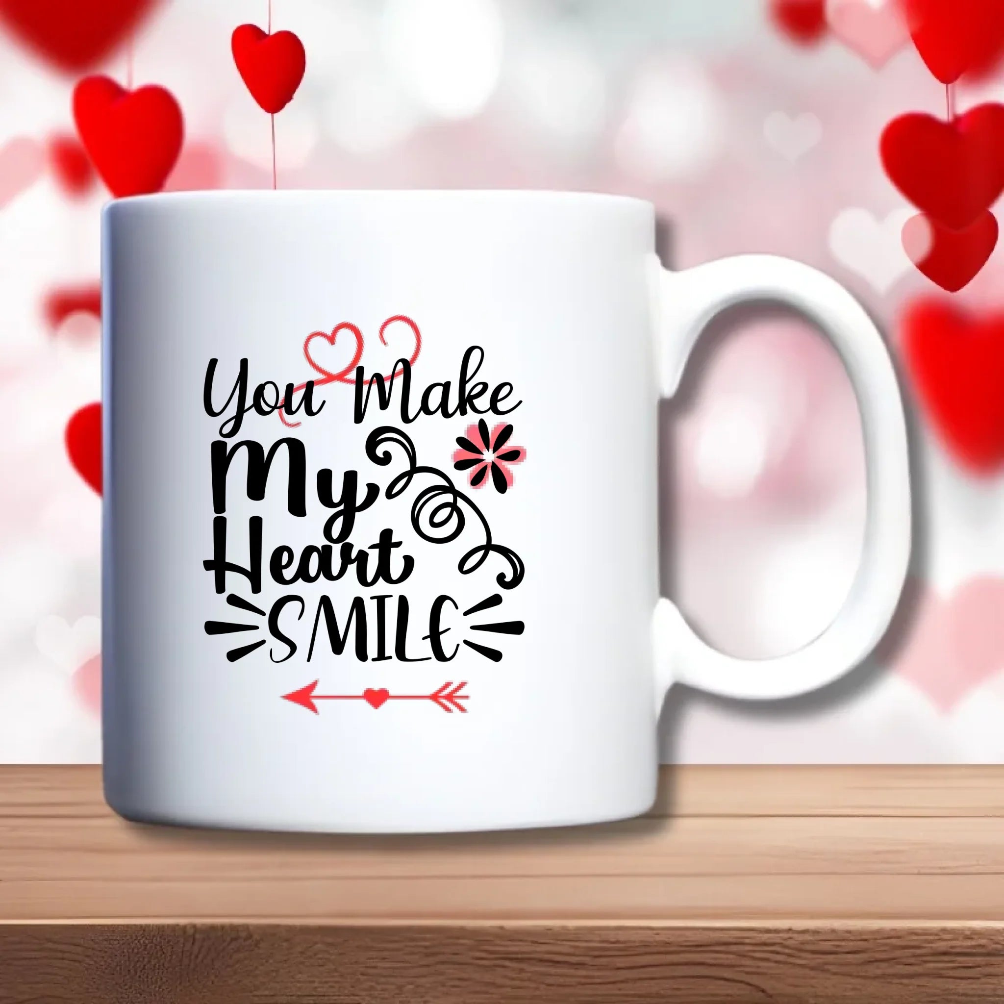 You Make My Heart Smile Beker – persoonlijk cadeau met foto en liefdevolle tekst – debekershop.nl