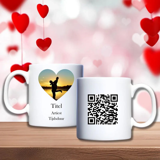 Spotify QR Code Beker – scanbare Spotify-QR-code en eigen foto, personaliseerbaar cadeau, debekershop.nl