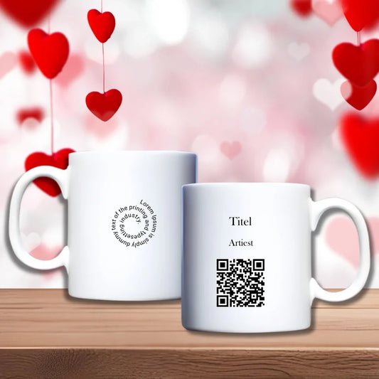 Spotify Spiraal Beker – spiraalvormige songtekst, QR-code en gepersonaliseerde artiest-titel, debekershop.nl