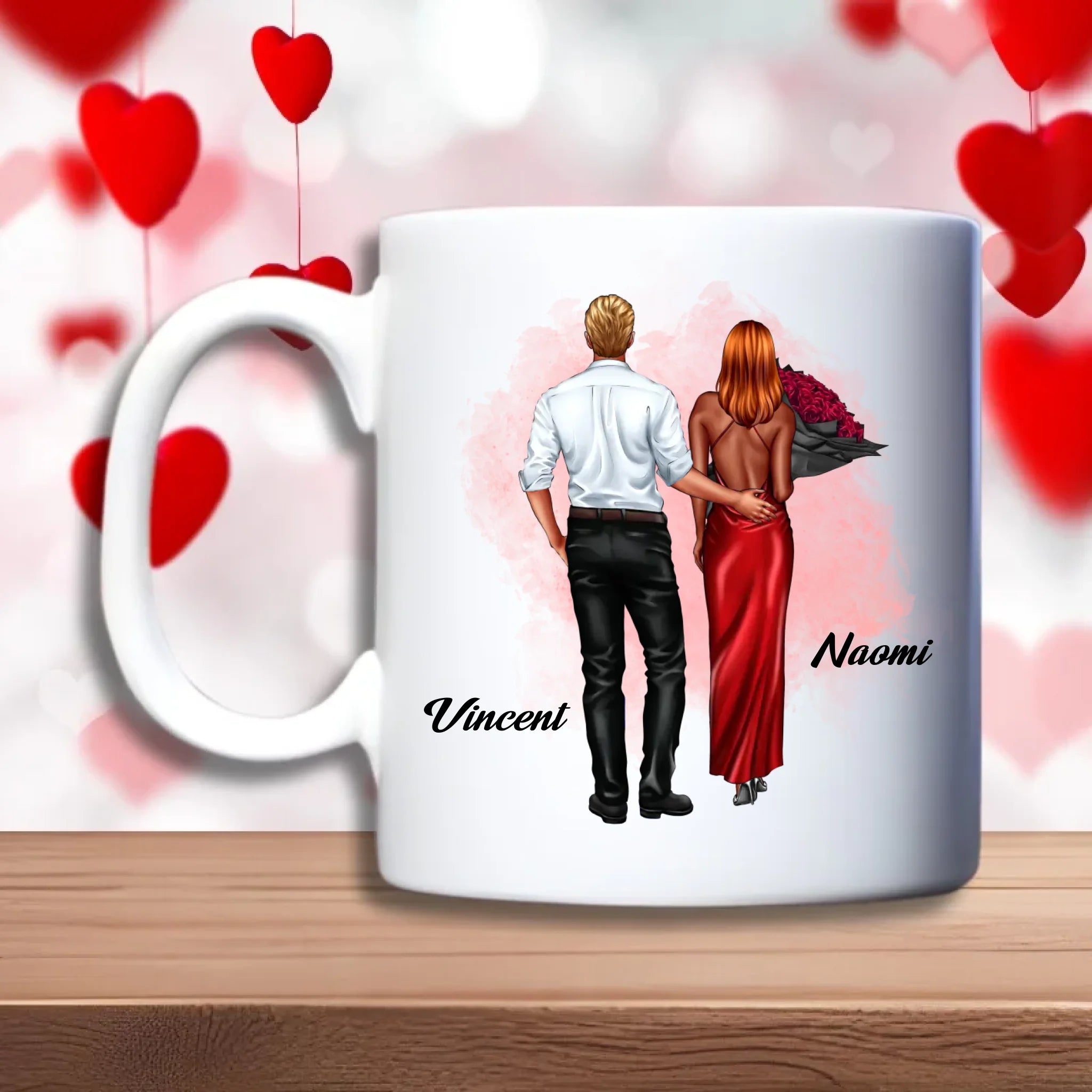 Koppel in avondkleding Beker – romantisch persoonlijk cadeau voor koppels