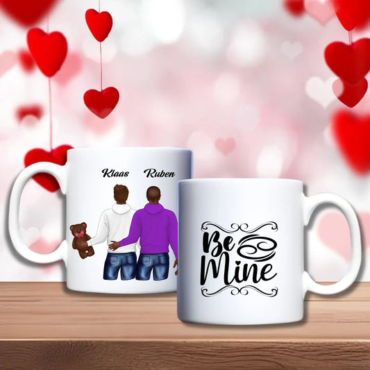 Heren koppel met beer Beker – romantisch persoonlijk cadeau voor koppels – Valentijn – debekershop.nl