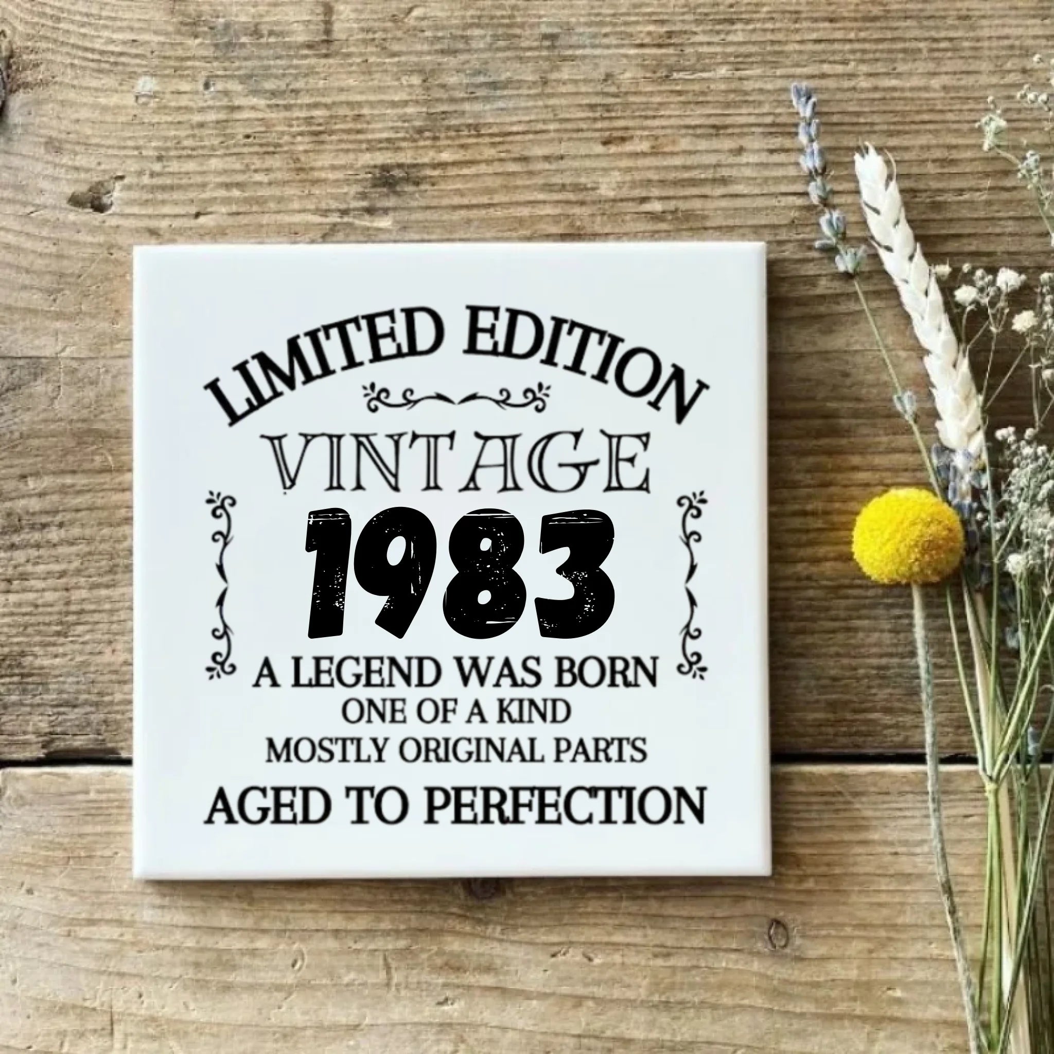 Limited Edition [jaartal] - Tegel - woondecoratie - verjaardagscadeau - muurdeco