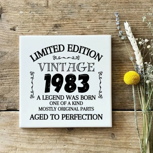 Limited Edition [jaartal] - Tegel - woondecoratie - verjaardagscadeau - muurdeco