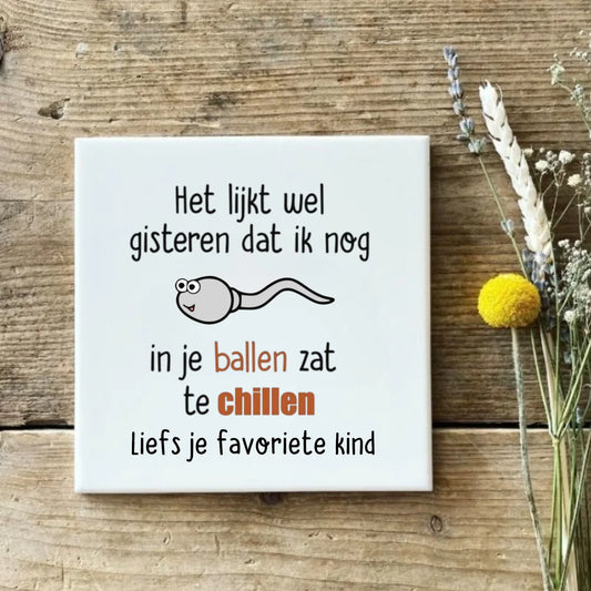 Het lijkt wel gisteren - Vaderdagcadeau - Gepersonaliseerde tegel - Debekershop.nl