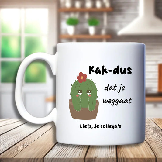 Kak dus dat je weggaat – Humoristische personaliseerbare mok als afscheidscadeau