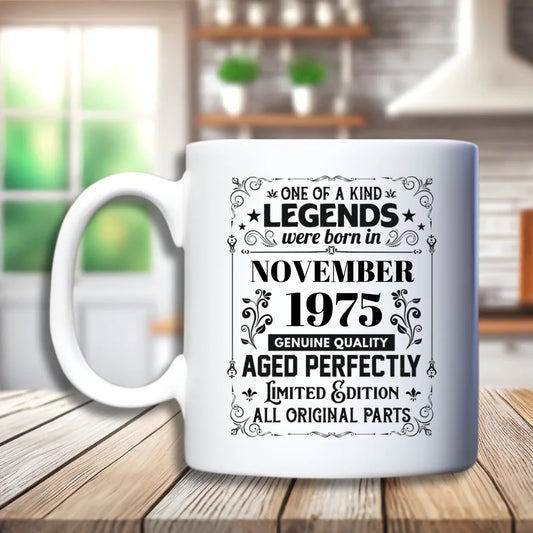 Legends are born in [jaartal] - Beker - Verjaardagscadeau - Mok - Voor mannen en vrouwen - Ideaal cadeau