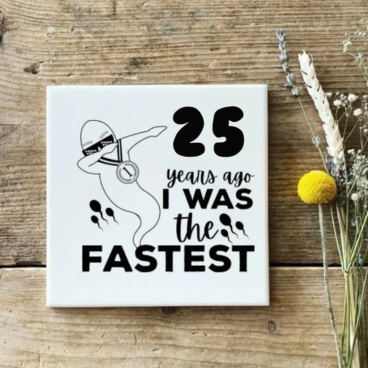 [Leeftijd] years ago i was the fastest - Beker - Humoristisch verjaardagscadeau - Grappige mok