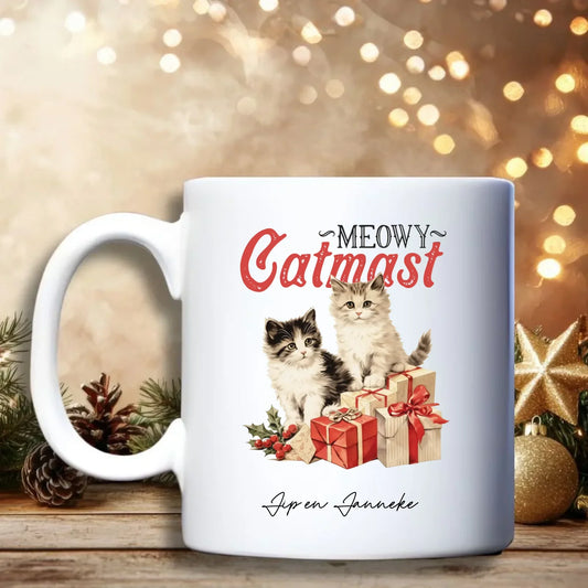 Vintage Kerst Mok – Gepersonaliseerde kerstmok met vintage kerst-design en naam