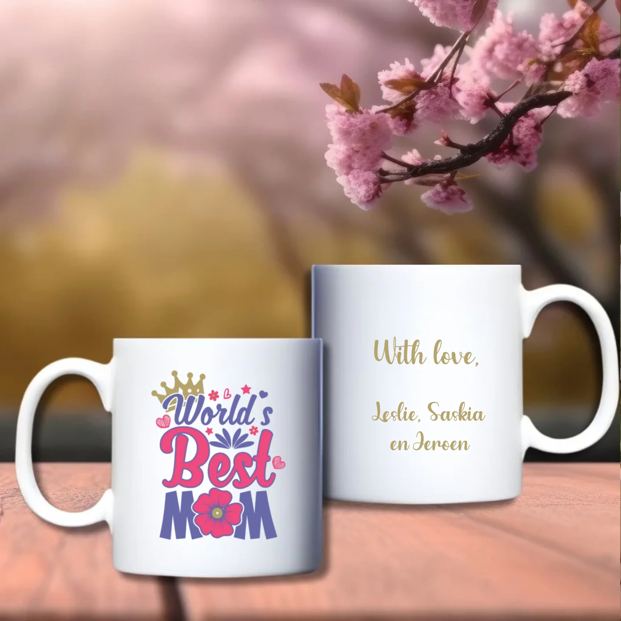 World’s best MOM Beker – persoonlijk cadeau met namen van kinderen – debekershop.nl