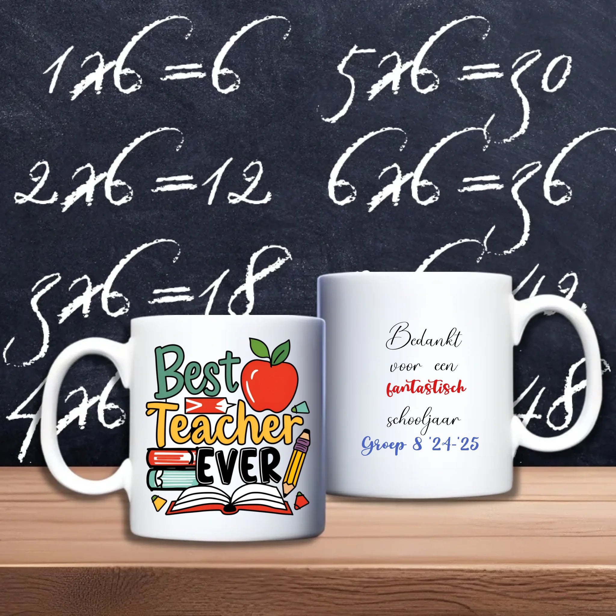 Best teacher ever – gepersonaliseerde beker met waarderende tekst voor juf of meester | Debekershop.nl