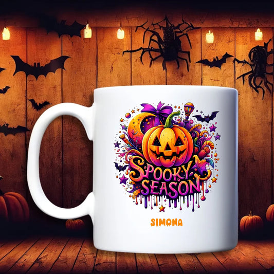 Spooky Season – gepersonaliseerde Halloween beker met griezelige design elementen | Debekershop.nl
