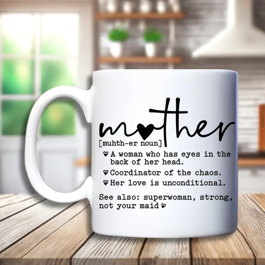 Mother woordenboek betekenis – gepersonaliseerde beker, debekershop.nl, woordenboek stijl design voor moeder