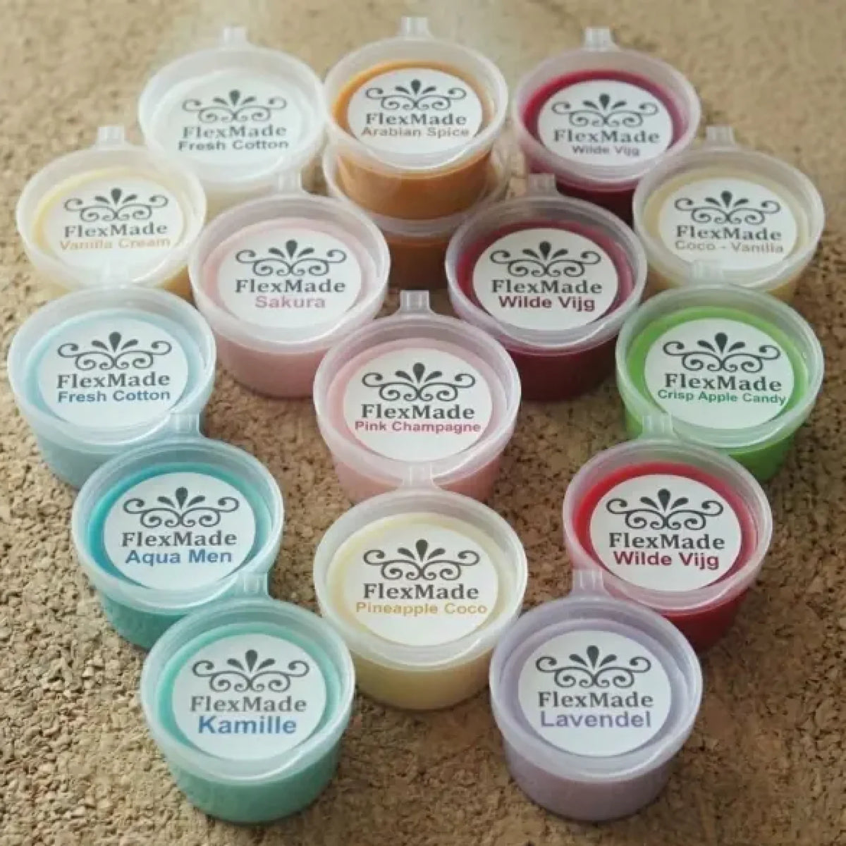FlexMade Waxmelt pakket set 15 geuren sojawax