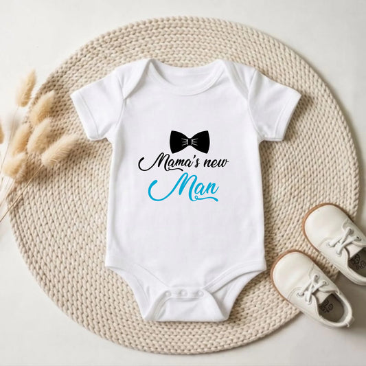 Handmatig bedrukte baby boy romper uit atelier Kortenhoef