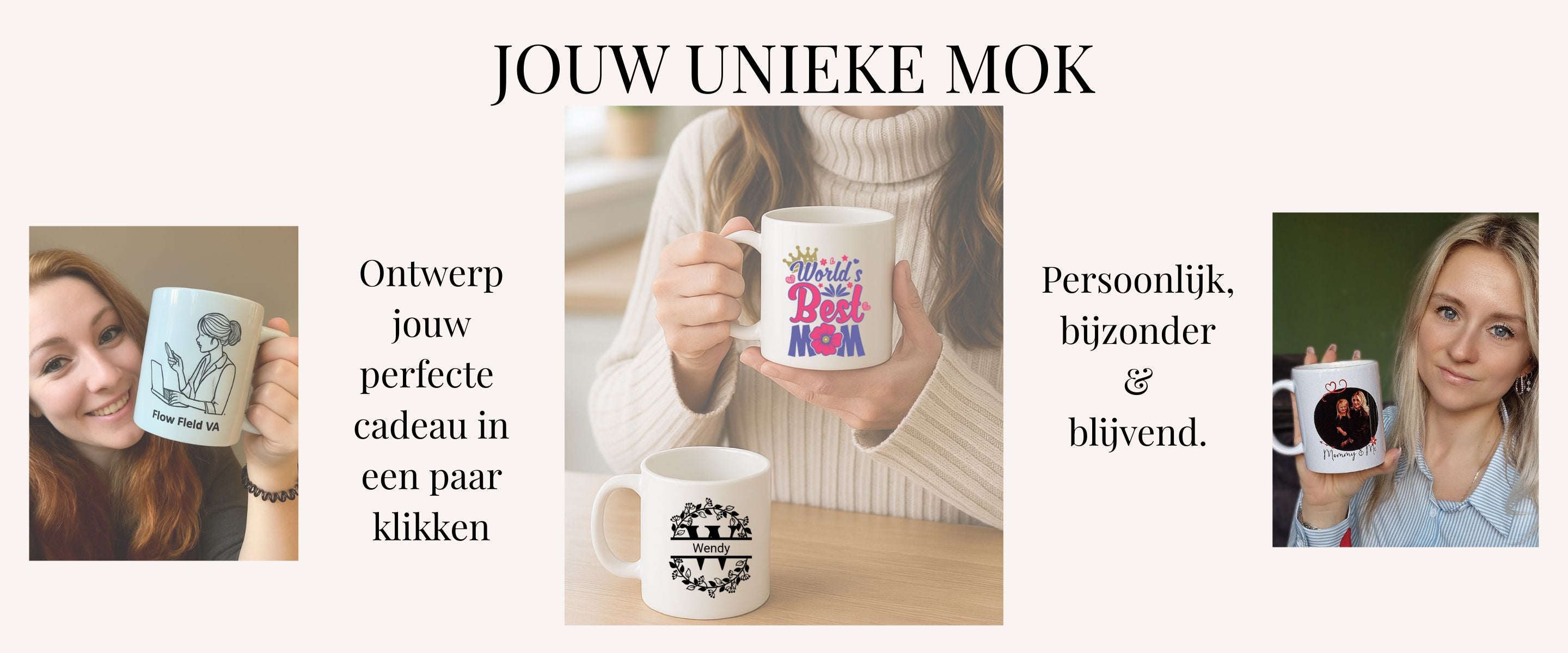 Gepersonaliseerde mokken - Bedrukt in Kortenhoef - Snelle verzending in NL & BE