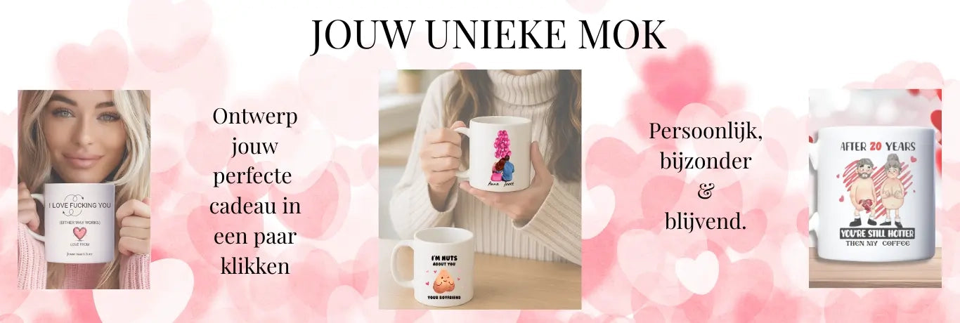 Gepersonaliseerde mokken bedrukken - Snelle verzending voor Nederland en Belgie - Gevestigd in Kortenhoef