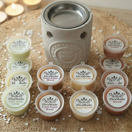 Compleet Herfst Waxmelt Pakket met Brander - 4x4 Handgemaakte Sojawax Melts | FlexMade