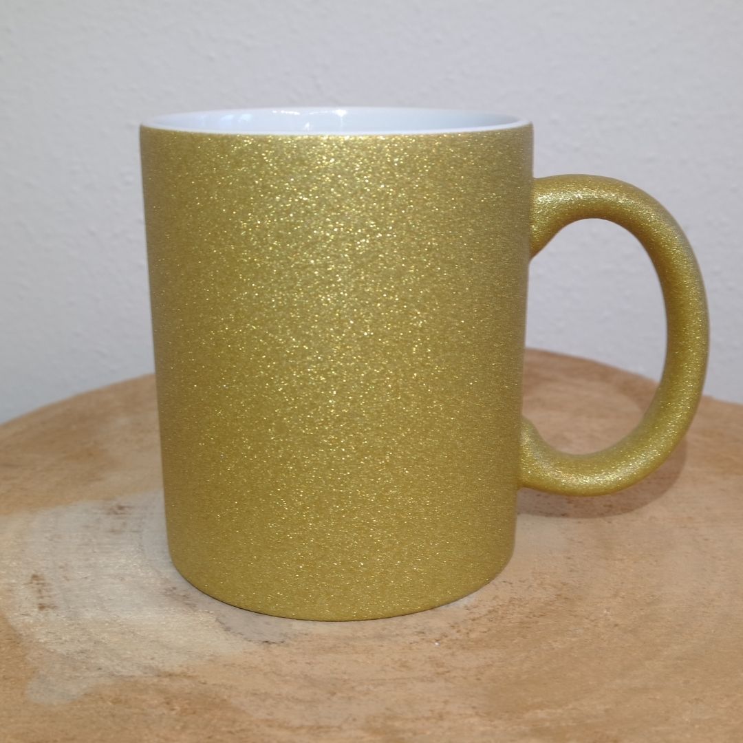 Bekersoort Goud glitter voor Awesome mom: gouden glitterbeker, hier zonder opdruk