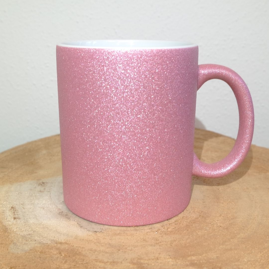 Bekersoort Roze glitter voor Awesome mom: roze glitterbeker, hier zonder opdruk
